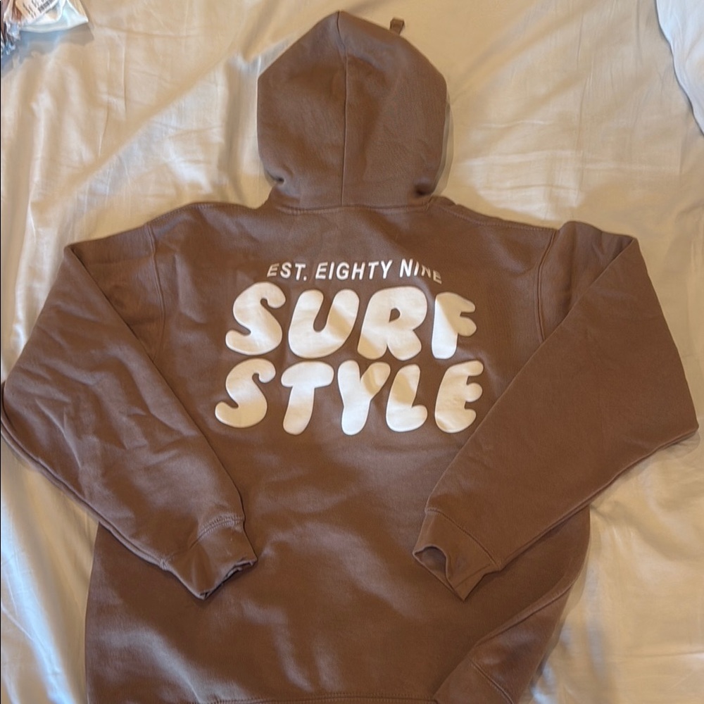 Surf Style Brown Retro Hoodie Sweatshirt